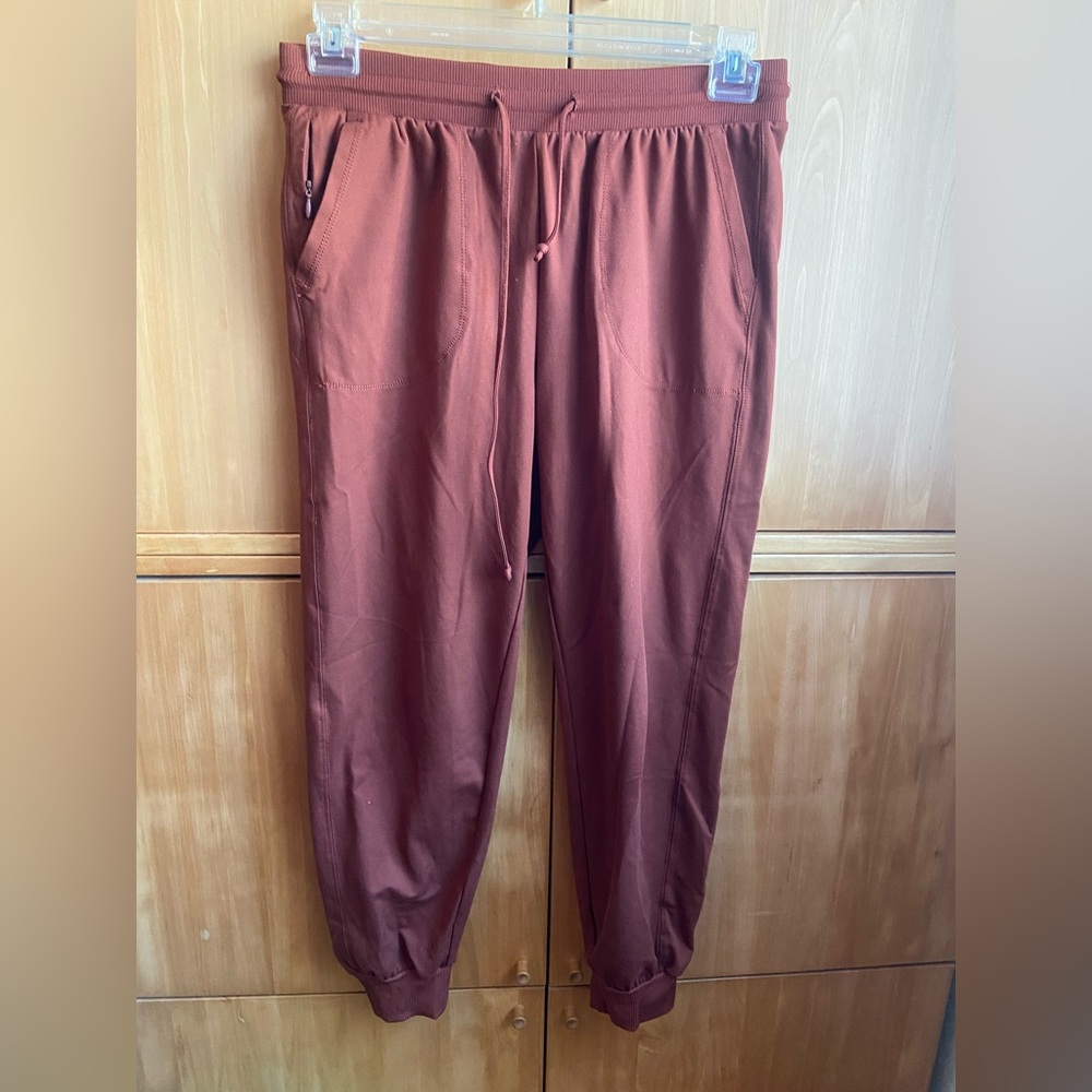 Rachel Zoe Orange Track Pants with Elastic Waistband and Tapered Leg